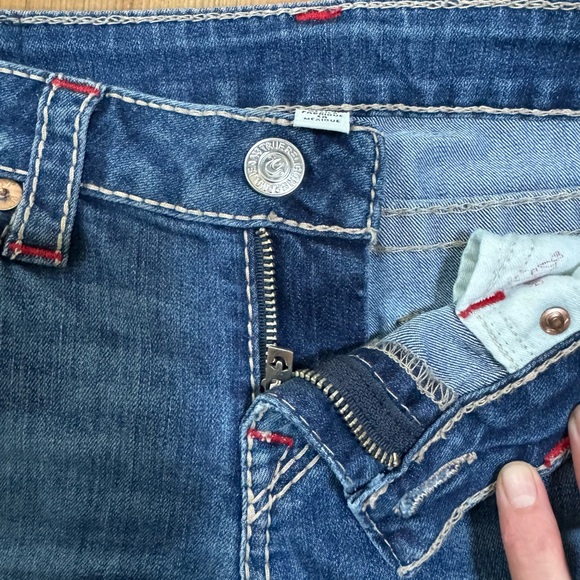 True Religion Low Rise Bootcut Jean w flaps W28 blue - Picture 7 of 12